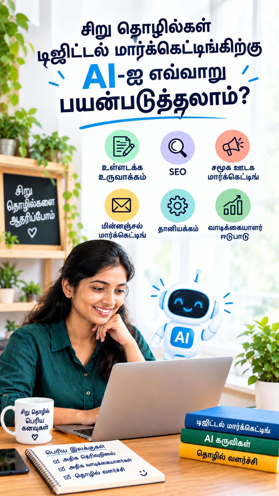 சிறு தொழில்கள் டிஜிட்டல் மார்க்கெட்டிங்கிற்கு AI-ஐ எவ்வாறு பயன்படுத்தலாம்?